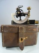 Miniature telemeter in fitted leather case with impressed marks to case J.A.Jacobs & Co Ltd 1915