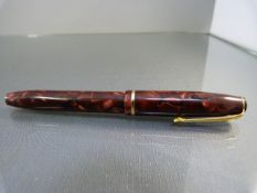 Conway 15 marbled effect fountain pen with 14ct Gold nib