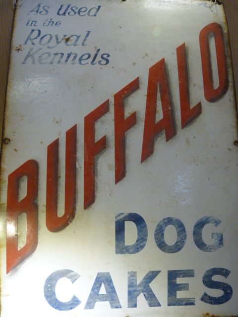 Enamel Sign 'Buffalo Dog Cakes' - 'As used in the Royal Kennels' CPA 3366. - Image 3 of 8