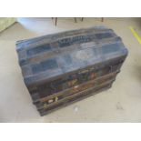 Large dome topped metal bound trunk