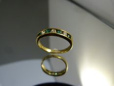 18ct Gold Emerald and Diamond certified ring Hallmarked London - Ring size L 1/2 and total approx