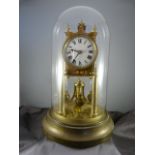 Gustav Becker; an early 20th century Medaille D'Or Skeleton anniversary mantle clock. White