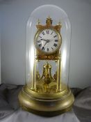 Gustav Becker; an early 20th century Medaille D'Or Skeleton anniversary mantle clock. White