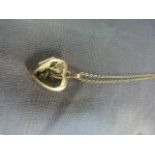 Hallmarked 9ct Gold locket on chain with floral design