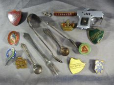 Selection of collectable items to include a novelty lighter in the form of a gun, silver plated