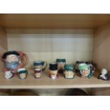 Collection of Mostly Royal Doulton Toby Jugs to include two staffordshire jugs along with Two