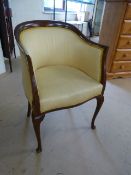 Edwardian inlaid bedroom chair 'tub chair style'