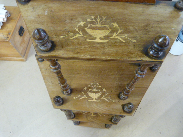 Edwardian inlaid four tier whatnot - Image 2 of 3