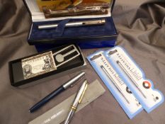 Boxed Shaeffer Pen, Paco Rabanne Pen etc