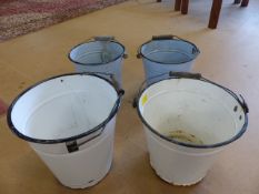 Four graduated galvanised buckets