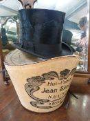 Poss WWII German Top hat - made from Moleskin in original bespoke made box by Jean Simon 'Hut-