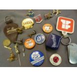 Collection of vintage badges to include Roll's Royce, Shell, War Weapons week etc