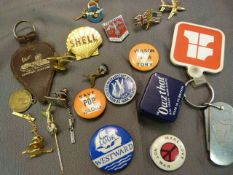 Collection of vintage badges to include Roll's Royce, Shell, War Weapons week etc