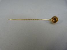 14ct Tie pin with Citrine in gold mount