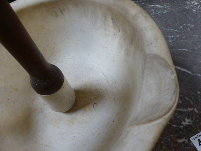 Antique Pestle and Mortar - The Pestle having a turned wooden handle - Image 3 of 3