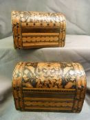 Pair of 19th century Tunbridgeware caskets A/F