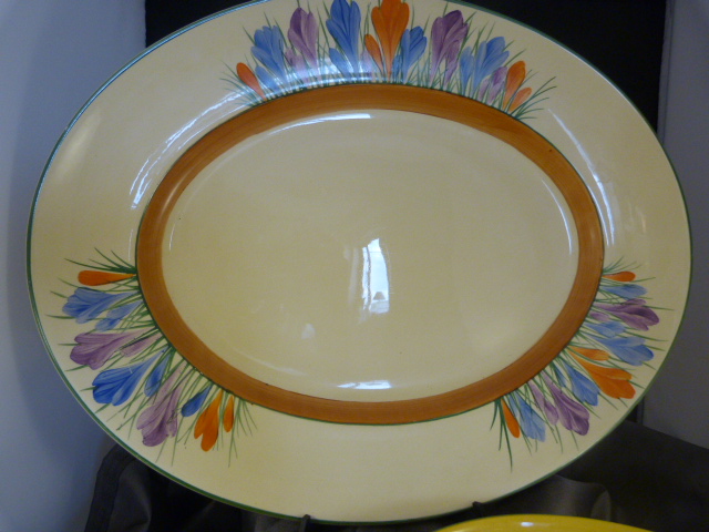 CLARICE CLIFF - from the Bizarre collection crocus pattern. Bowl with brown yellow and green banding - Image 2 of 8