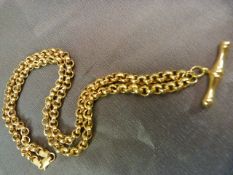 9ct (hollow) approx 4.6mm wide and approx 20" long Belcher necklace with an approx 27mm Wide (