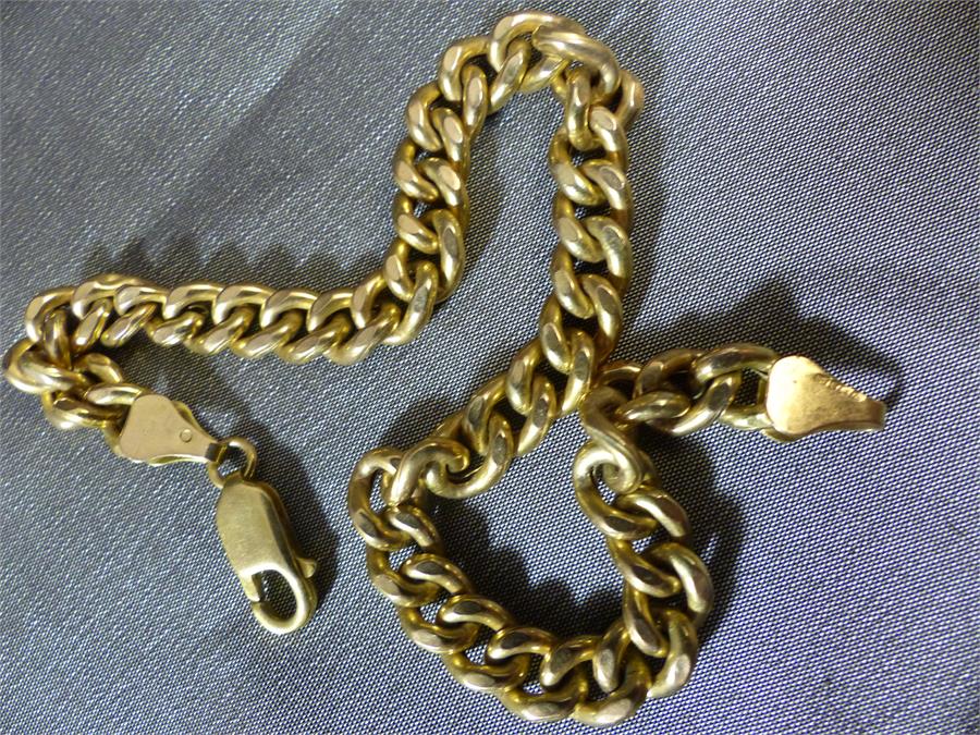 9ct Gold Hollow Figaro Bracelet approx 3mm wide and 7 1/4" long, with Lobster Claw Clasp. Similar - Image 3 of 3