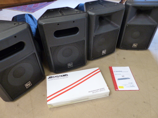 Set of four speakers by EV (Electro Voice) - 2 x 300Watt and 2 x 400watt along with and EV System