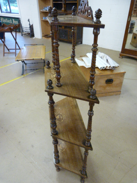 Edwardian inlaid four tier whatnot - Image 3 of 3