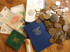 Selection of foreign and British coins and notes