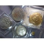 Five collectors coins to include Duke & Duchess of York Visit to the Colonies 1901 and ZEPPELIN