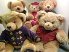 Five Harrods Teddy bears - to include Harrods 1999, Harrods 2000, Harrods 1998, Harrods 1996 and