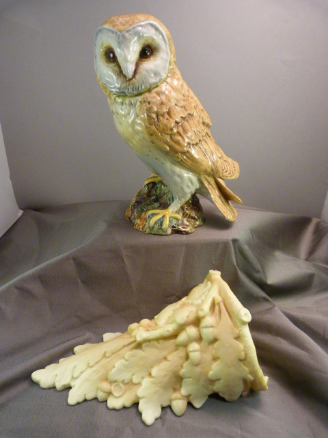 Beswick figure of a Barn Owl No1046 along with a Royal Worcester Wall sconce in the Form of oak