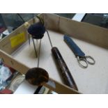 Three various clothes pins - 1 topped with tortoise shell head and inlaid with brass, another