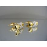 Pair of 18ct gold diamond encrusted cufflinks Hallmarked 18ct and set with 14 clear and clean cut
