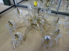 Two Eight branch chandeliers with crystal glass drops 1 - A/F