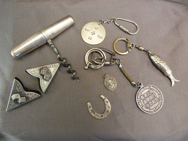 Hallmarked silver ingot on Birmingham 2000 925 on hallmarked silver clip along with various other