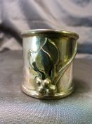 Hallmarked silver napkin ring Chester in the Art Nouveau taste