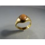 22ct Gold Victorian (Birmingham 1878? Hallmark) ‘Pinkie’ ring approx: 12.25mm wide at the head.