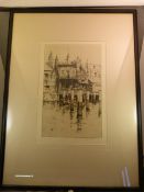 M C Robinson - A.R.E - Etching, signed. 'The Harbour Master's Limehouse'