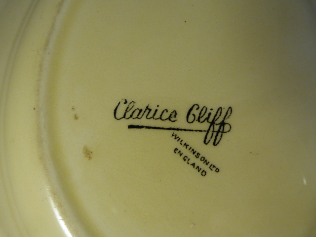 CLARICE CLIFF - from the Bizarre collection crocus pattern. Bowl with brown yellow and green banding - Image 6 of 8