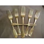 Six various hallmarked silver forks - Total weight 307.7g