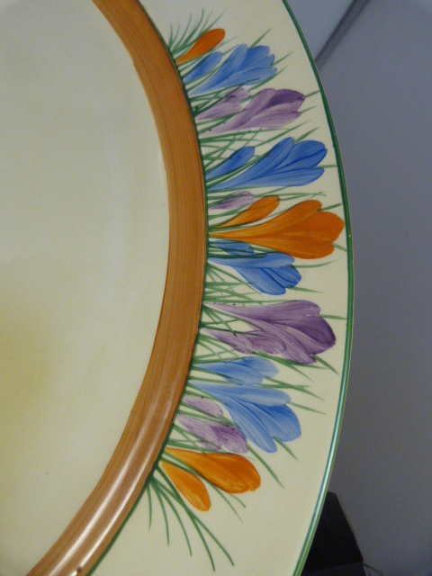 CLARICE CLIFF - from the Bizarre collection crocus pattern. Bowl with brown yellow and green banding - Image 8 of 8