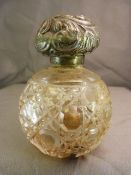 Hallmarked silver topped cut glass scent bottle by James Deakin & Sons (John & William F Deakin)