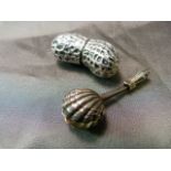 Hallmarked silver novelty box in the form of a Peanut by William Comyns & Sons Ltd (Richard