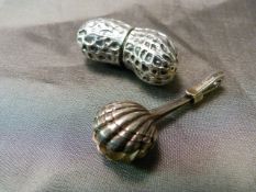 Hallmarked silver novelty box in the form of a Peanut by William Comyns & Sons Ltd (Richard