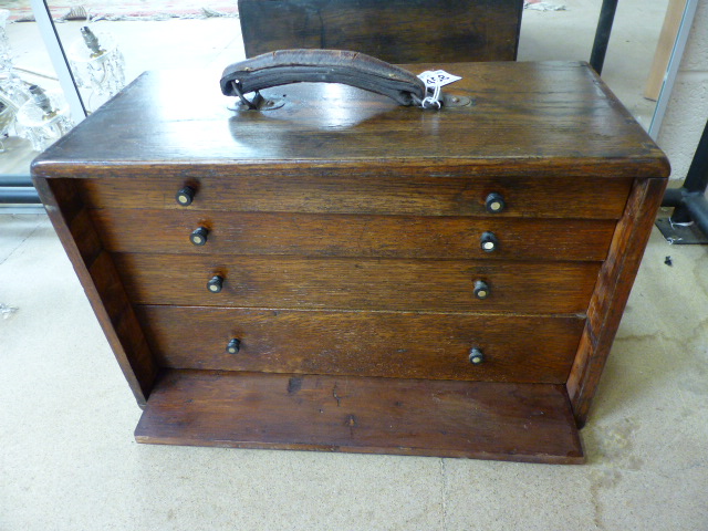 19th C oak carpenters chest