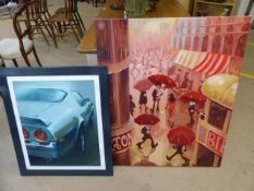 Limited Edition print by Andy Beech ' Rainy City' and one other original oil on Canvas of a