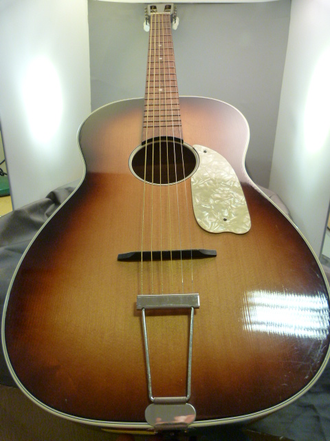 A German 6-string Hofner 522 Parlour blues guitar fitted with a Mother of Pearl Pickguard C.1950's/