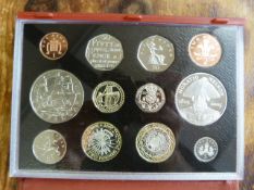 Royal Mint - Trafalgar Mint coin set in Red leather case