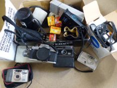 Collection of Vintage camera's - includes Minolta cameras and lenses along with filters. along