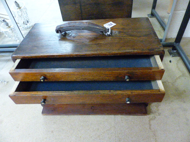 19th C oak carpenters chest - Image 2 of 2