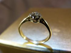 2003 Sheffield Hallmarked 18ct Gold 0.5carat, Diamond Solitaire Ring. Size UK - O1/2 USA - 7.25