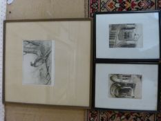Two Late 19th Century etchings by Charles Bird A.R.E 1956-1916 - Titled 'Tomb of Rahere' and '